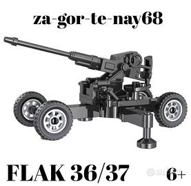 Flak 36/37 tedesca ww2 e soldati compatibile Lego 
