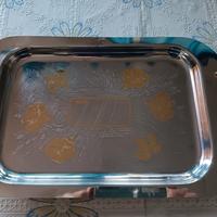 vassoio acciaio inox oro 24 k 