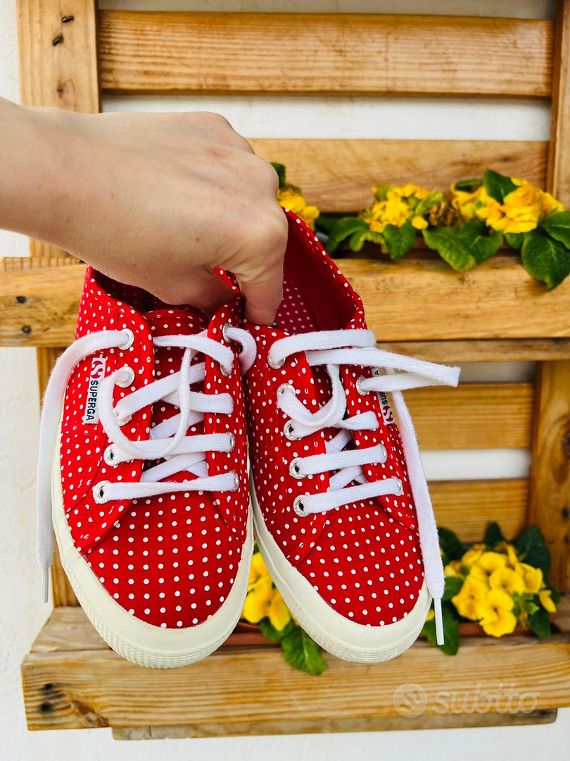 Superga rosse shop a pois