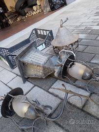 lampadario ferro battuto 