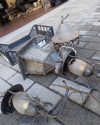 lampadario ferro battuto 