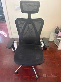 Sedia ufficio ergonomica con poggiatesta