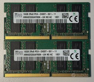 RAM laptop DDR4 SODIMM 2x16 GB 2400MHz - TOT 32GB