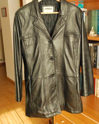Giacca pelle nera, Conbipel, tg 48 ma veste 44/46
