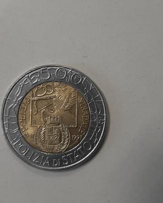 500 lire commemorative Polizia Stradale