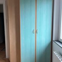 Armadio 3 ante color turchese e legno