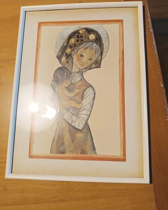 Quadretto vintage autore Carina