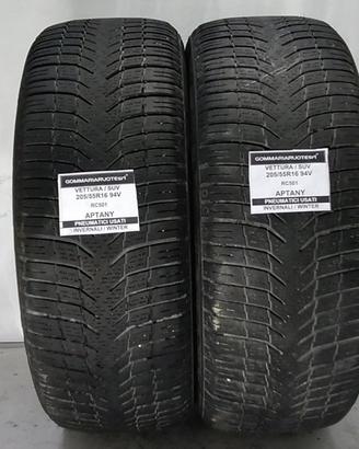2 PNEUMATICI USATI 205/55R16 94V RC501 APTANY GOMM