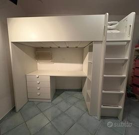 letto soppalco scrivania armadio ikea smastad