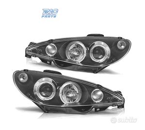 FARI PEUGEOT 206 98-08 ANGEL EYES SFONDO NERO H4