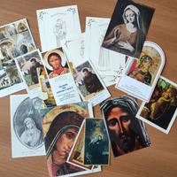lotto di 16 santini e cartoline a tema religioso