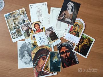 lotto di 16 santini e cartoline a tema religioso
