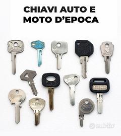 Chiave vintage per auto moto d’epoca tutti modelli