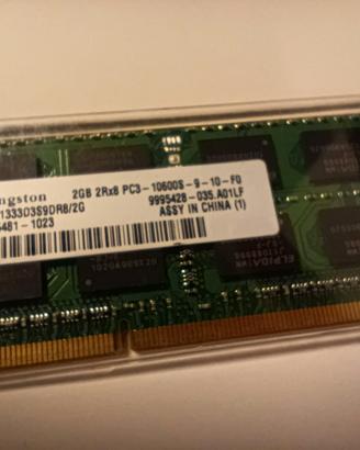 Moduli RAM 2x SODIMM DDR3 1333 MHz - Kingston 2GB