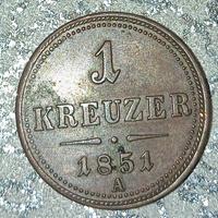 impero austriaco 1 kreuzer 1851
