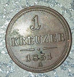 impero austriaco 1 kreuzer 1851