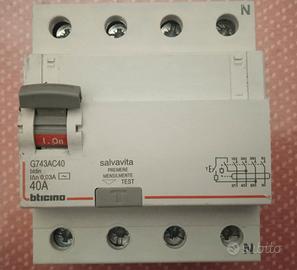 Interruttore Differenziale Puro 4 Poli 40A 0,03