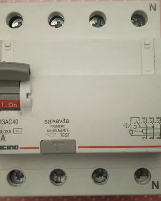 Interruttore Differenziale Puro 4 Poli 40A 0,03