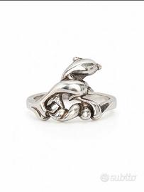 Anello Delfini Argento 925 Vintage