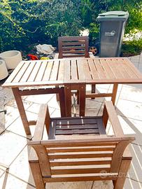 Set da fiardino tavolo allungabile e sedie