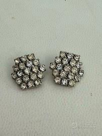 Orecchini a clip vintage con strass