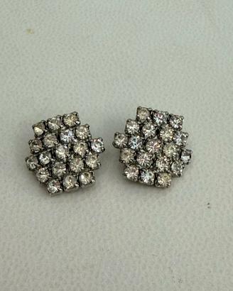 Orecchini a clip vintage con strass