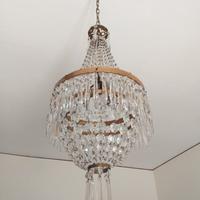 Lampadario + 2 abat jour in cristallo
