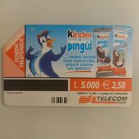 scheda telefonica telecom kinder pingui