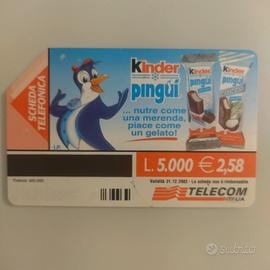 scheda telefonica telecom kinder pingui