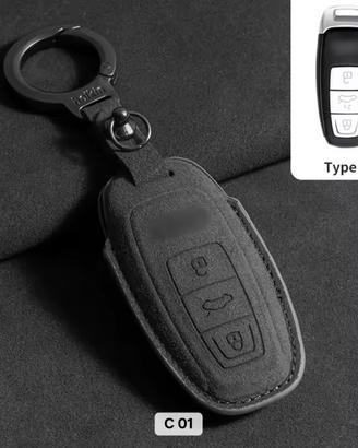 Cover chiave Audi premium effetto alcantara nera