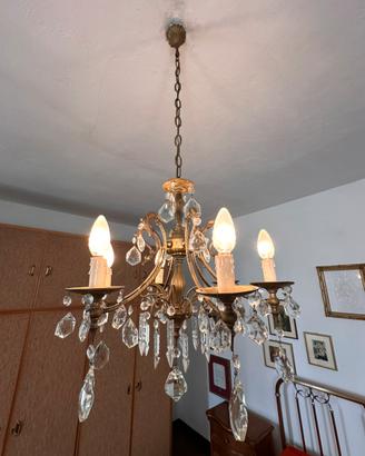 Lampadario vintage con cristalli