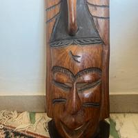 SCULTURA MASCHERA LEGNO WOOD