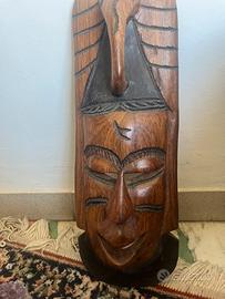 SCULTURA MASCHERA LEGNO WOOD