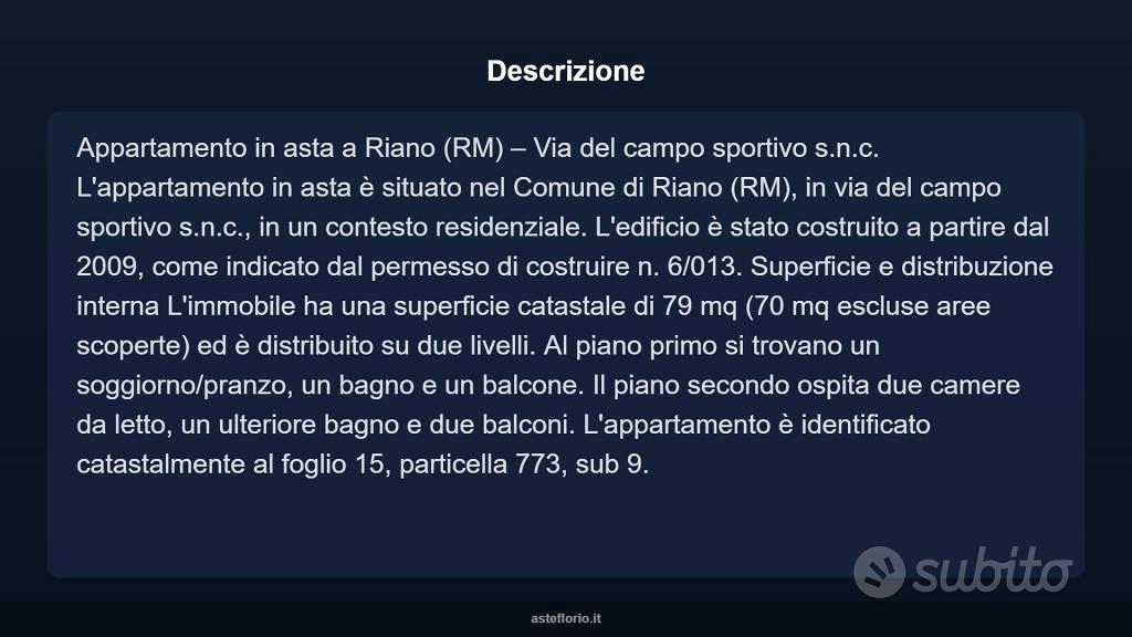 Appartamento – Riano, Roma Capitale - Altro