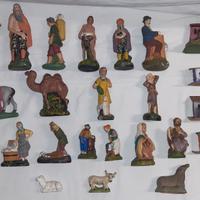 Statuine presepio in gesso dipinte a mano anni '30