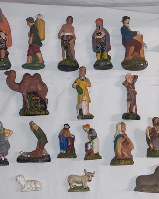 Statuine presepio in gesso dipinte a mano anni '30