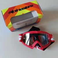 maschera occhiali alpinestars bambini rossa