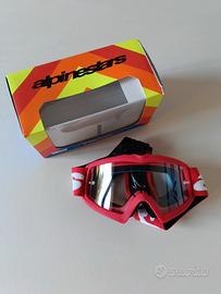 maschera occhiali alpinestars bambini rossa