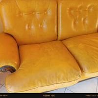 Divano e due poltrone vera pelle 