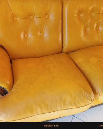 Divano e due poltrone vera pelle 