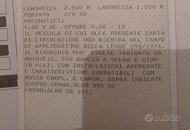 Carrello centinato trasporto cose Cresci A4