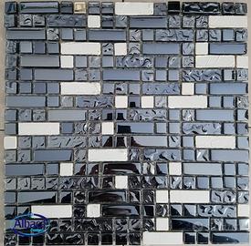 Mosaico 30x30 vetro/acciaio