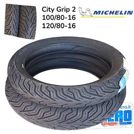 Coppia Copertoni Michelin City Grip 2 120/80-16 1