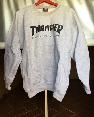 Thrasher Felpa Girocollo Skate Mag Logo Grigia Tag