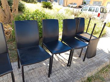 6 sedie rivestimento pelle 