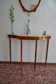 Consolle da ingresso vintage con piano in marmo