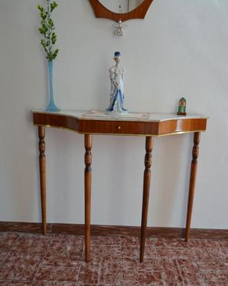 Consolle da ingresso vintage con piano in marmo