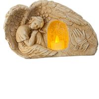 Statua angelo con luce per giardino cimitero tomba