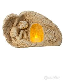 Statua angelo con luce per giardino cimitero tomba