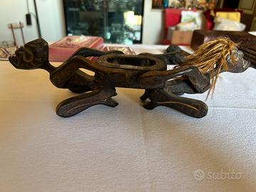 Scultura Erotica in Legno Intagliato